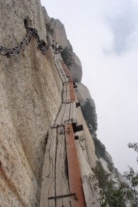 Nearing the top of a perilous journey. -Mount Hua, China