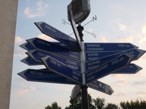 Direction_signs_-_Plovdiv's_sister_cities,_Bulgaria