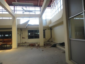 Earthquake-damaged library in Nepal