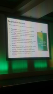 A slide from Ben Johnson on the responsible use of metrics
