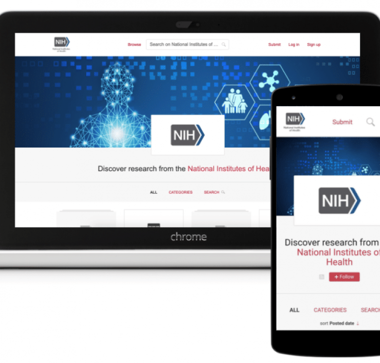 NIH Figshare on desktop and smart phone