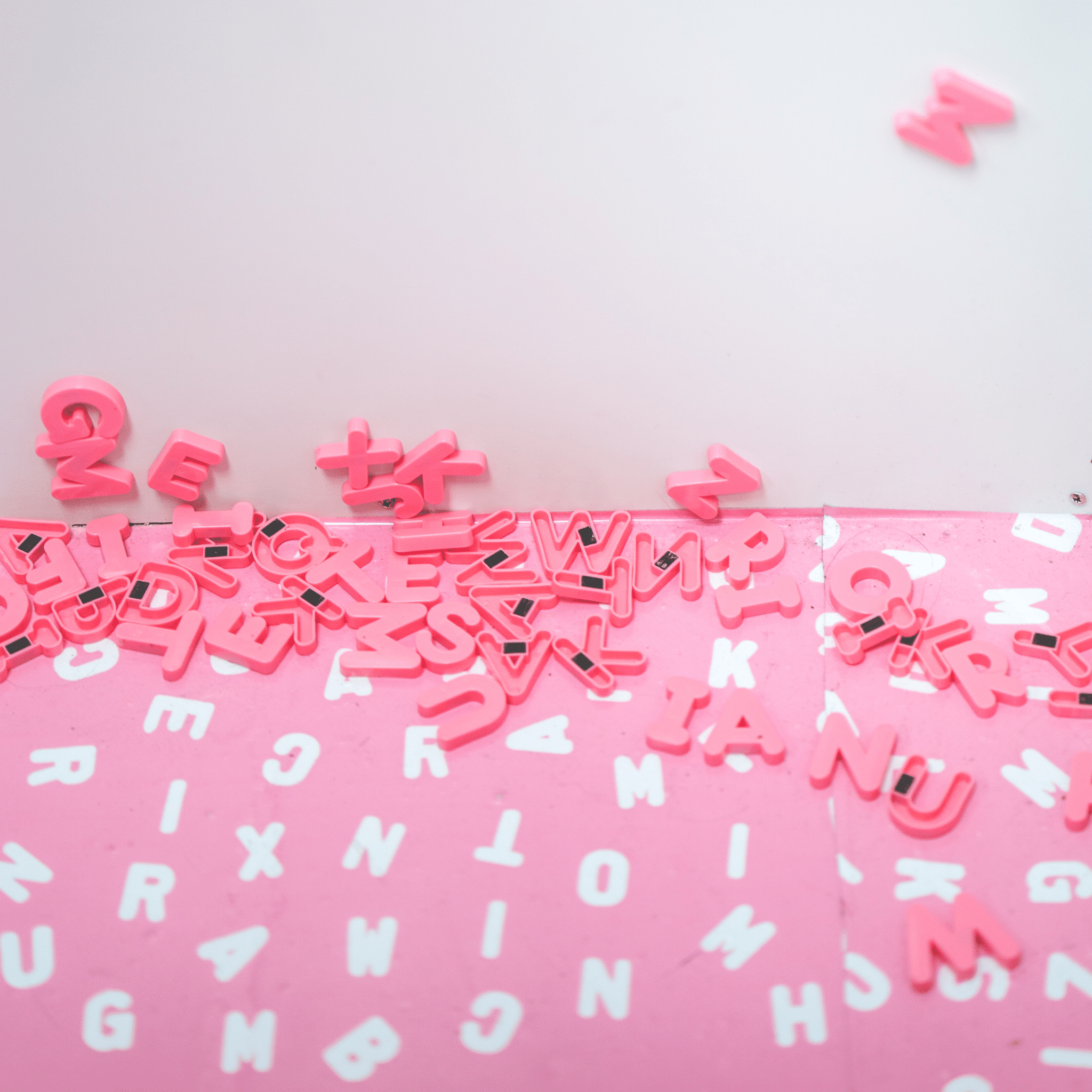 pink plastic letters