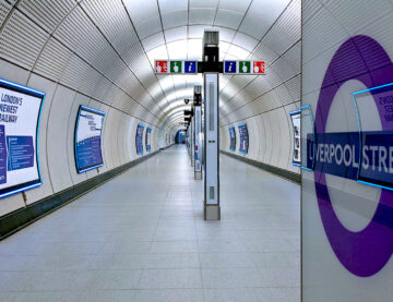 Part of the Elizabeth line, at Liverpool Street Station