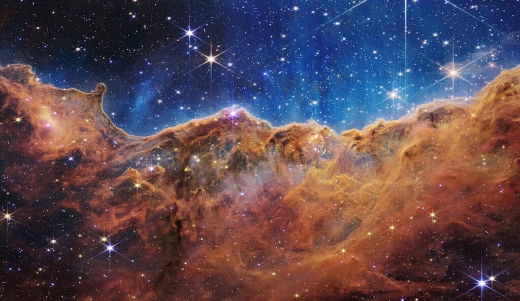 Cosmic Cliffs” in the Carina Nebula