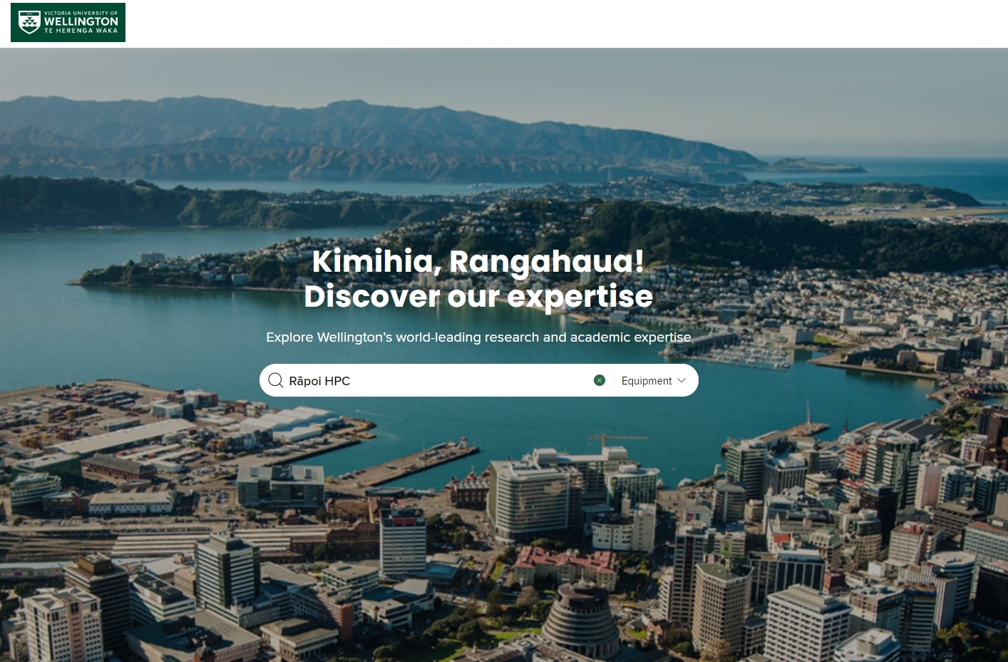 interface of Te Herenga Waka's expertise registry