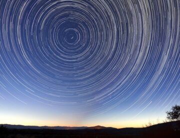 Star trails in the night sky