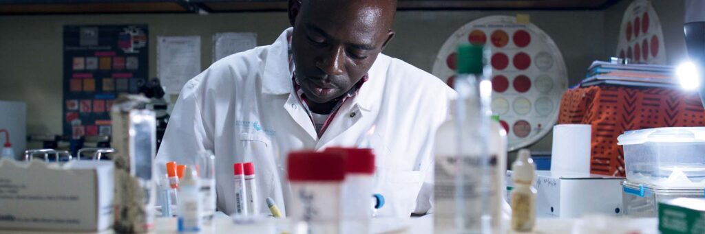 Laboratory worker in the Rodolphe Mérieux laboratory of Bamako, Mali