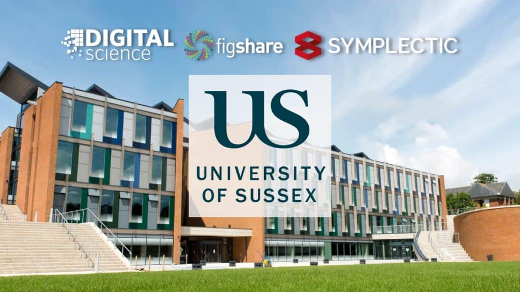 University of Sussex, Figshare and Symplectic announcement graphic