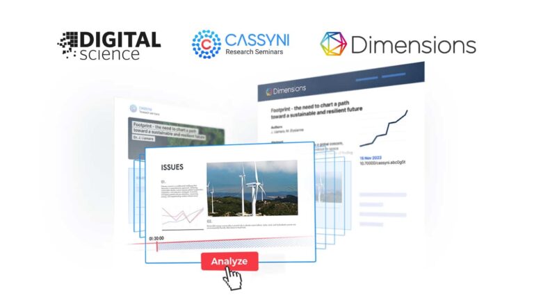 banner with logos of Dimensions, Cassyni and Digital Science