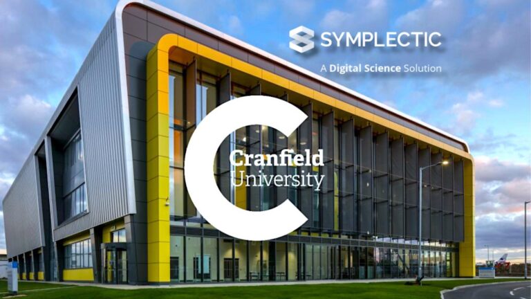 Cranfield Univiersity logo and building in Symplectic logo
