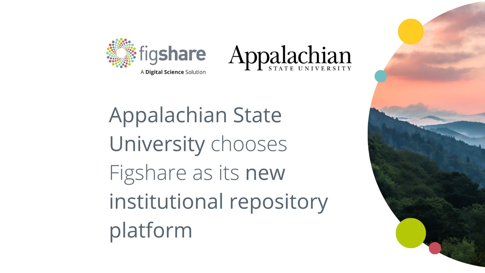 banner text - Appalachian State University chooses Figshare as its new institutional repository platform