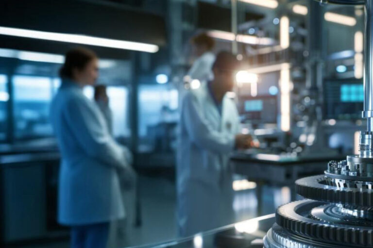 Lab technicians at work