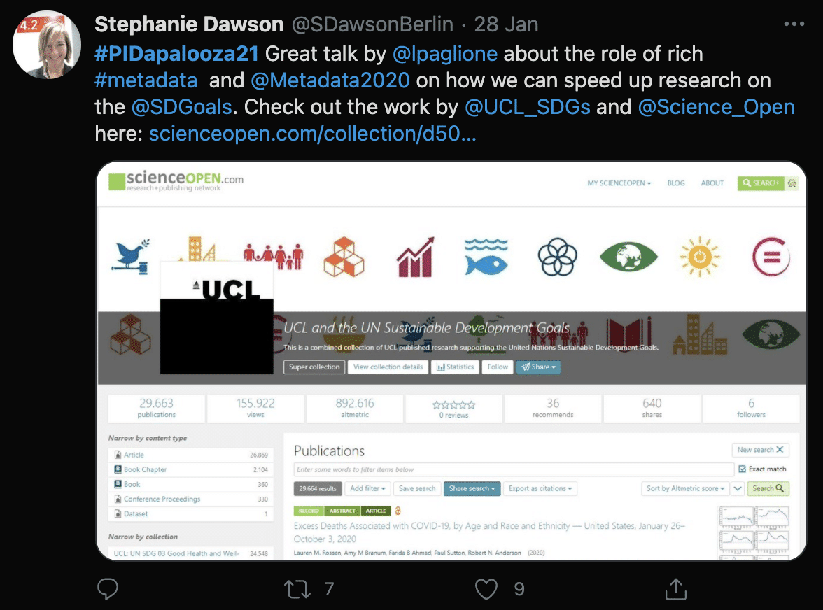 screenshot of twitter post about the event