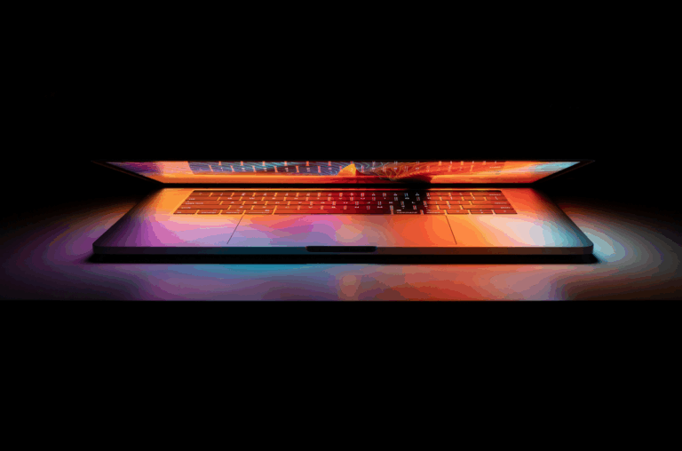 partially closed laptop