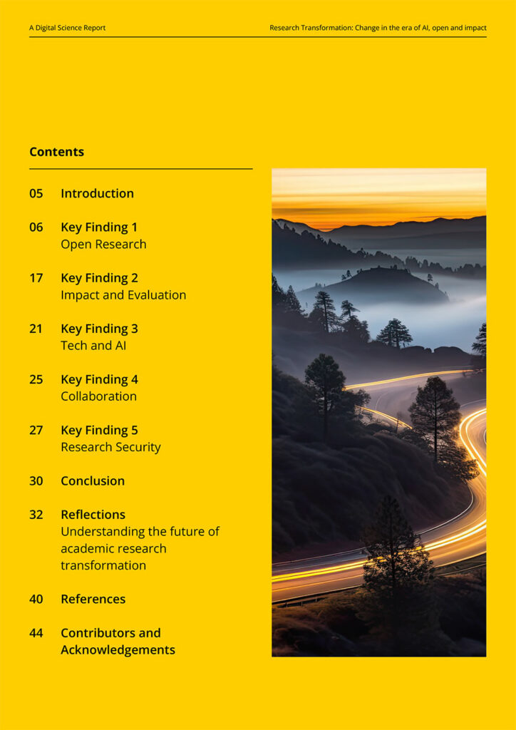 Report contents page