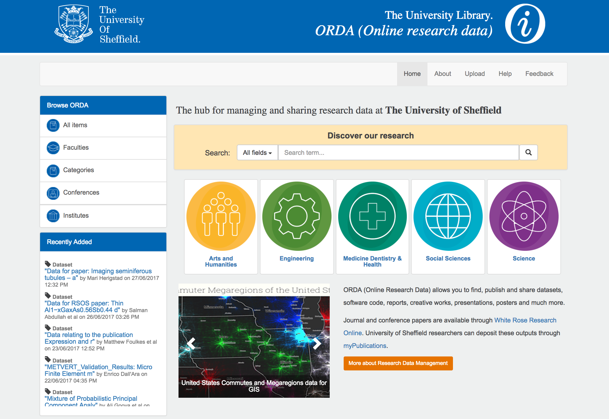 Screenshot of portal interfact